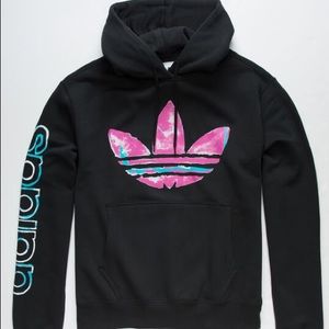 Adidas hoodie men size small pink and blue